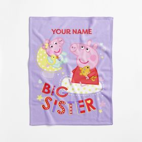 Hasbro Peppa Pig Big Sis Personalized Swaddle Blanket 40x50 inches